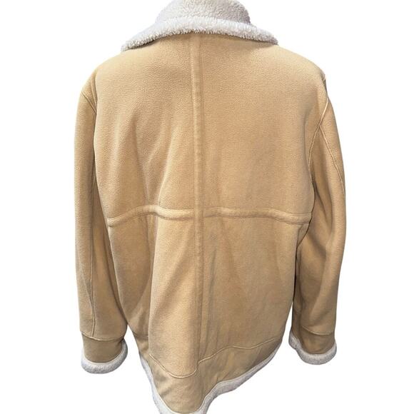 ESPRIT Women’s Sherpa Lined jacket full zip pockets Beige Ivory XL Warm Cozy - Picture 3 of 9